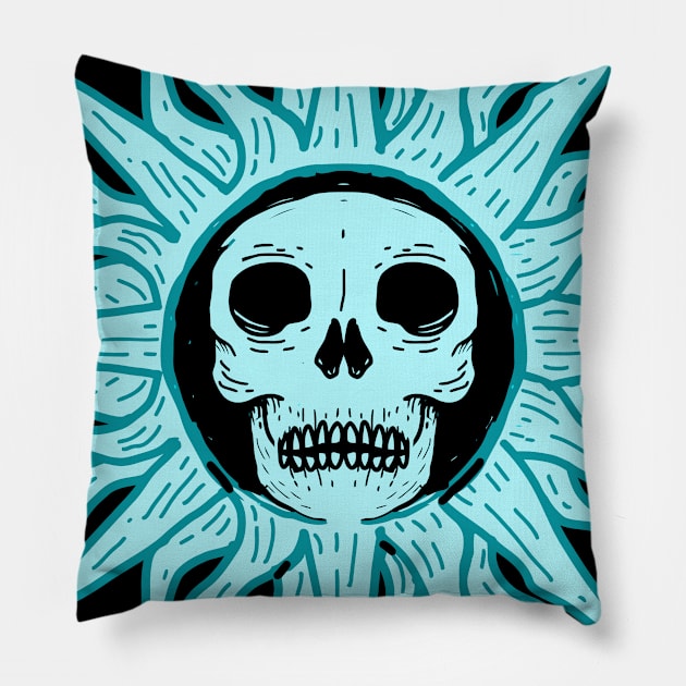 Sunny Skull II Pillow by DeathAnarchy