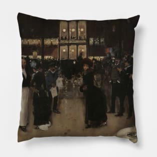 Boulevard Montmartre, at Night, in Front of the Variety Theater by Jean Beraud Pillow