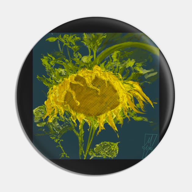 Sunflower without Van Gough Pin by Rec Affect Band Merch