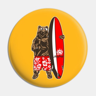 BEAR SURFER Pin