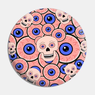 Bloodshot Skulls And Eyeballs Pin