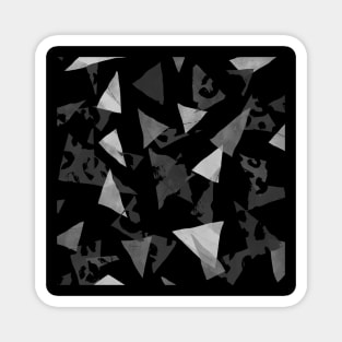 Black and White Textured Triangles Magnet