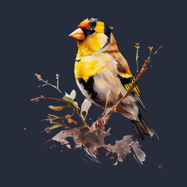 Goldfinch Bird On A Tree by CreativeDesignsx