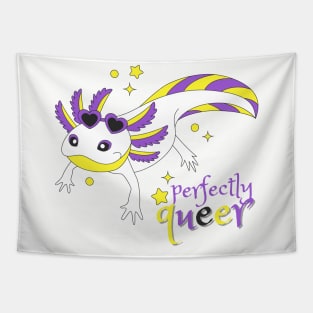 Nonbinary Pride Axolotl Tapestry