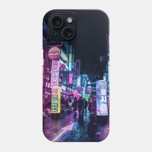 Neon City Rain Phone Case