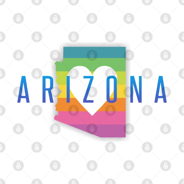 Arizona Rainbow Heart by Dale Preston Design