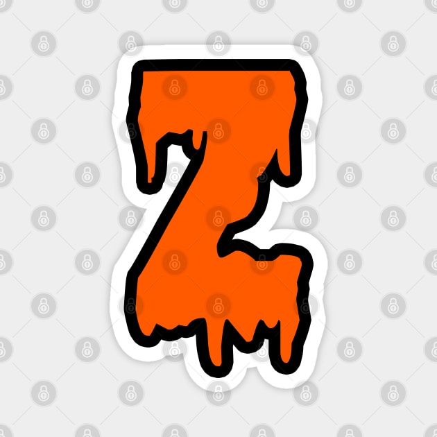 Letter Z (orange) Magnet by CateBee8