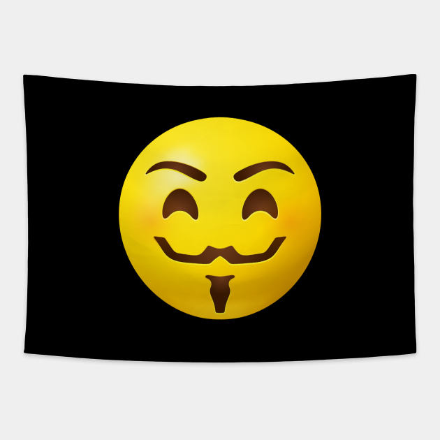 Anonymous Hacker Mask Emoji Hacker Emoji Tapestry TeePublic