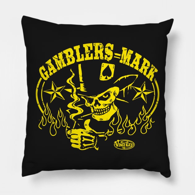 Gamblers Mark Pillow by annacwener