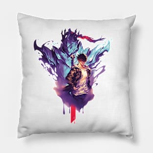 sung jin woo with shadow knight igris Pillow