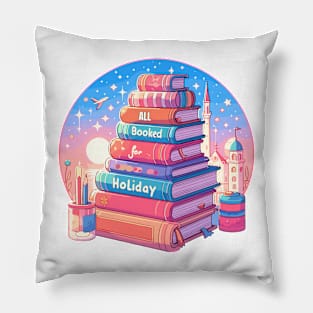 All booked for holiday christmas Pillow