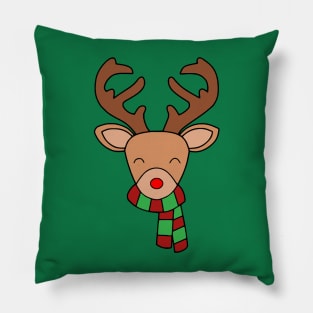 Happy Reindeer (green) Pillow