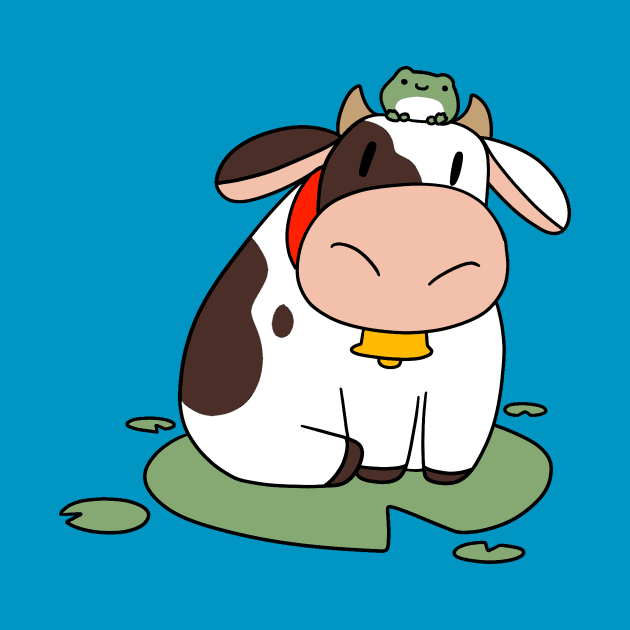 Lilypad Cow and Frog by saradaboru