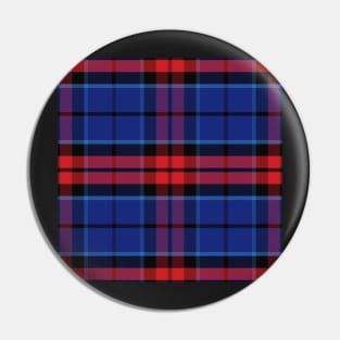 Scottish tartan, black, blue and red Pin