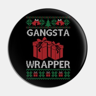 Gangsta Wrapper Ugly Christmas, Funny Christmas Gift Pin