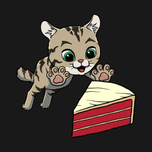 Highlander Cat excited to eat Red Velvet Cake T-Shirt