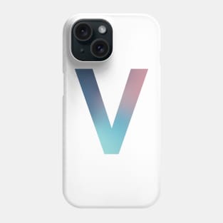 Gradient Letter v Initial Alphabet Phone Case