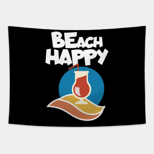 Vacaton Beach happy Tapestry