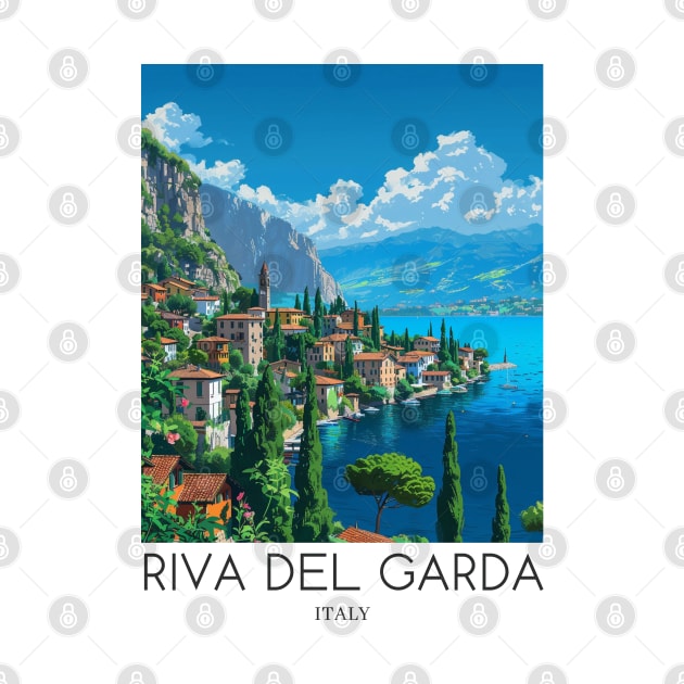 A Pop Art Travel Print of Riva del Garda - Italy by Studio Red Koala