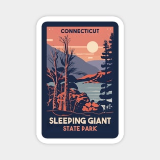 A Vintage Travel Art of the Sleeping Giant State Park - Connecticut - US Magnet