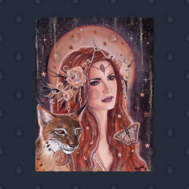 Freya goddess with lynx by Renee Lavoie by ReneeLLavoie