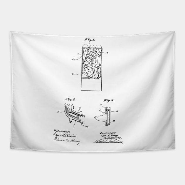 Coin Chute Vintage Patent Hand Drawing Tapestry by TheYoungDesigns
