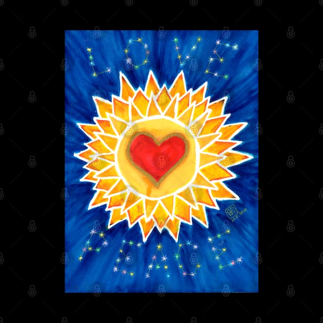 Heart in sun mandala by Pragonette