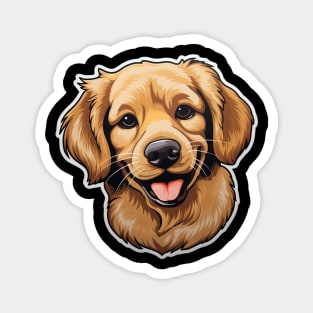 Cute Golden Retriever Dogs - Funny Golden Retriever Dog Magnet