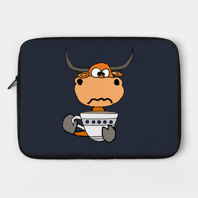 Funny Bull In A China Shop Cartoon Bull Laptop Case Teepublic