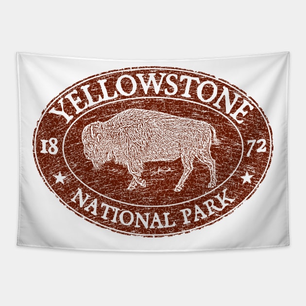 Yellowstone National Park Walking Bison Tapestry by jcombs