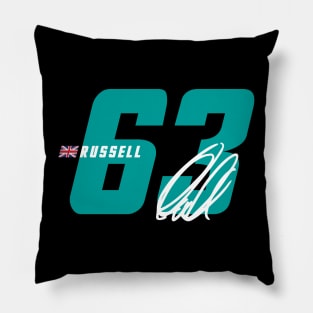 George Russell 63 Signature Number Pillow