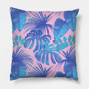 Seamless Tropical Plants Monstera Background Pillow