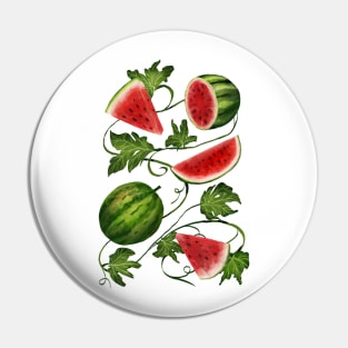 Watermelon and Vines Pin
