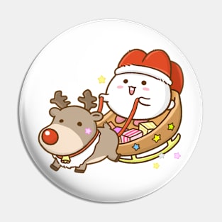 Bunny Santa with Reindeer Pin