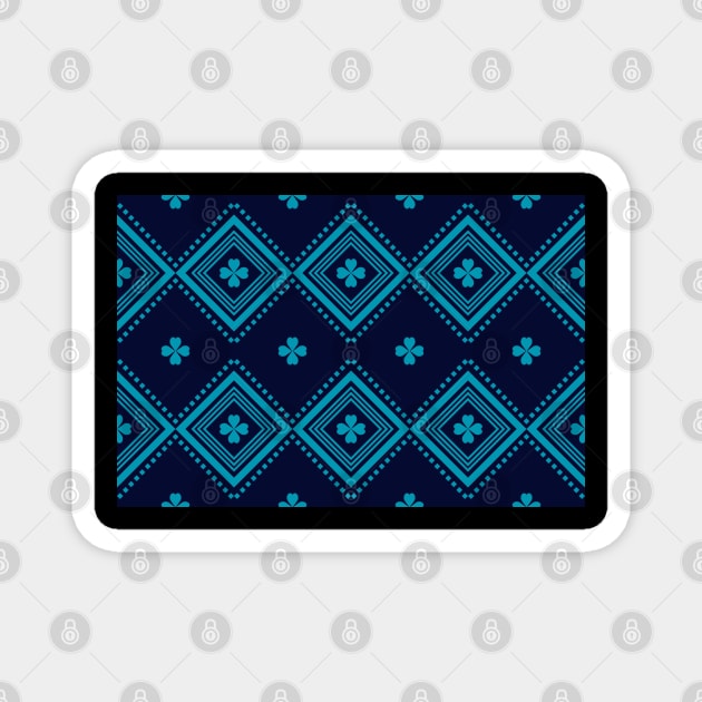 blue seamless pattern Magnet by kamonnakrob