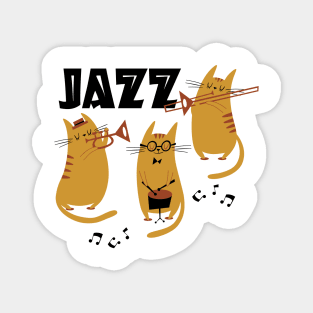 Cats Playing Jazz Music Magnet