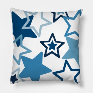 Blue White Stars Back To School Pattern Pillow