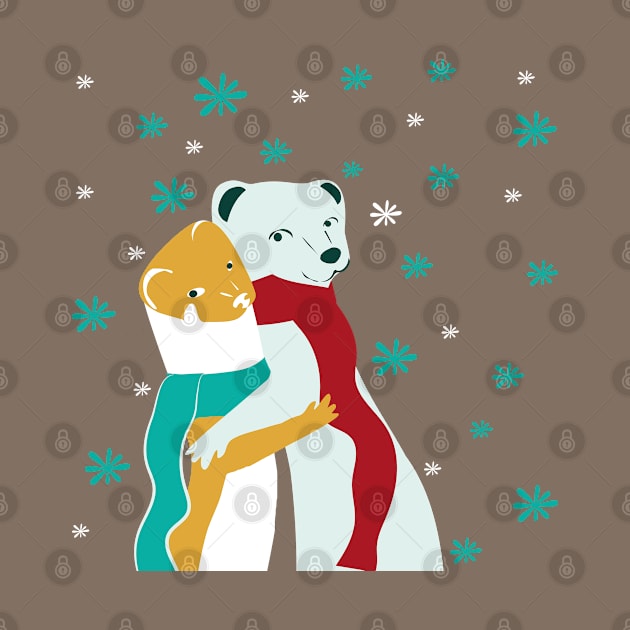 Weasel hugs Christmas in brown by belettelepink