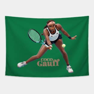 Coco Gauff 3D cartoon Tapestry