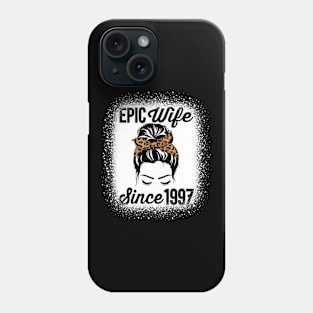 Epic Wife Since 1997 Messy Hair Bun Anniversary Phone Case