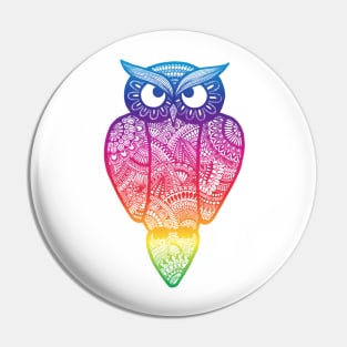 Rainbow Owl Pin