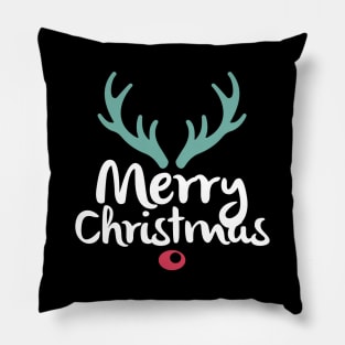 Merry Christmas Rudolph Pillow