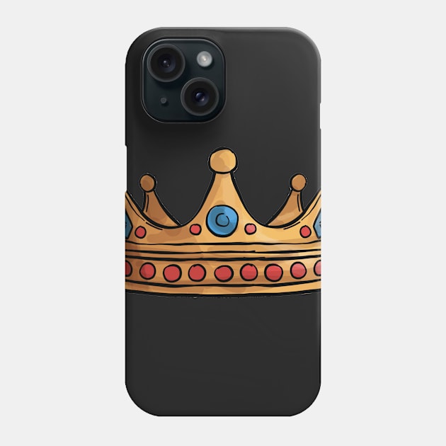 Gold Crown with Jewels Phone Case by bluerockproducts