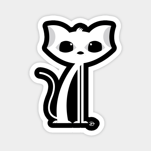 Blanco Cat Magnet by dhartist