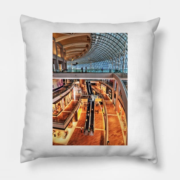 Arcade in Marina Bay Sands Expo & Convention Centre Pillow by holgermader