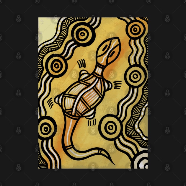 Aboriginal Art - Lizard Gold by hogartharts