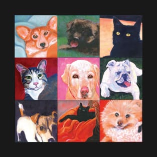 Collage of nine pets T-Shirt