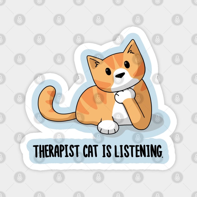 Therapist Cat Magnet by Doodlecats 