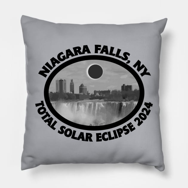 Niagara Falls NY Total Solar Eclipse 2024 Path of Totality Pillow by DesignFunk