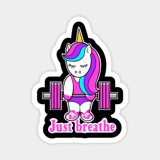 unicorn fitness, barbell unicorn, gym girl, fitness girl Magnet